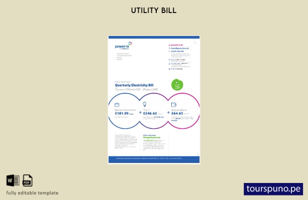 lista para imprimir plantilla de factura de servicios públicos de NI de energía 